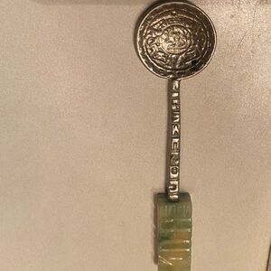 Artisan Silver Spoon with Jade Green Handle